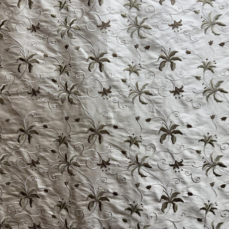 Sigrid Fabric Silk Fabric - Floral Embroidered, 54" Width (1 Yard)