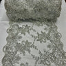 Sequin Lace Luxurious Fabric with Embroideries on Mesh by the Yard – Dresses, Gowns & Special Occasions 20" Width
