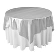 Silver Bridal Satin Overlay Tablecloth 72″ x 72″