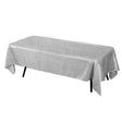 Silver Crinkle Crushed Taffeta Rectangular Tablecloth 60 x 126″