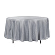 108″ Silver Crinkle Crushed Taffeta Round Tablecloth