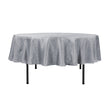 90″ Silver Crinkle Crushed Taffeta Round Tablecloth