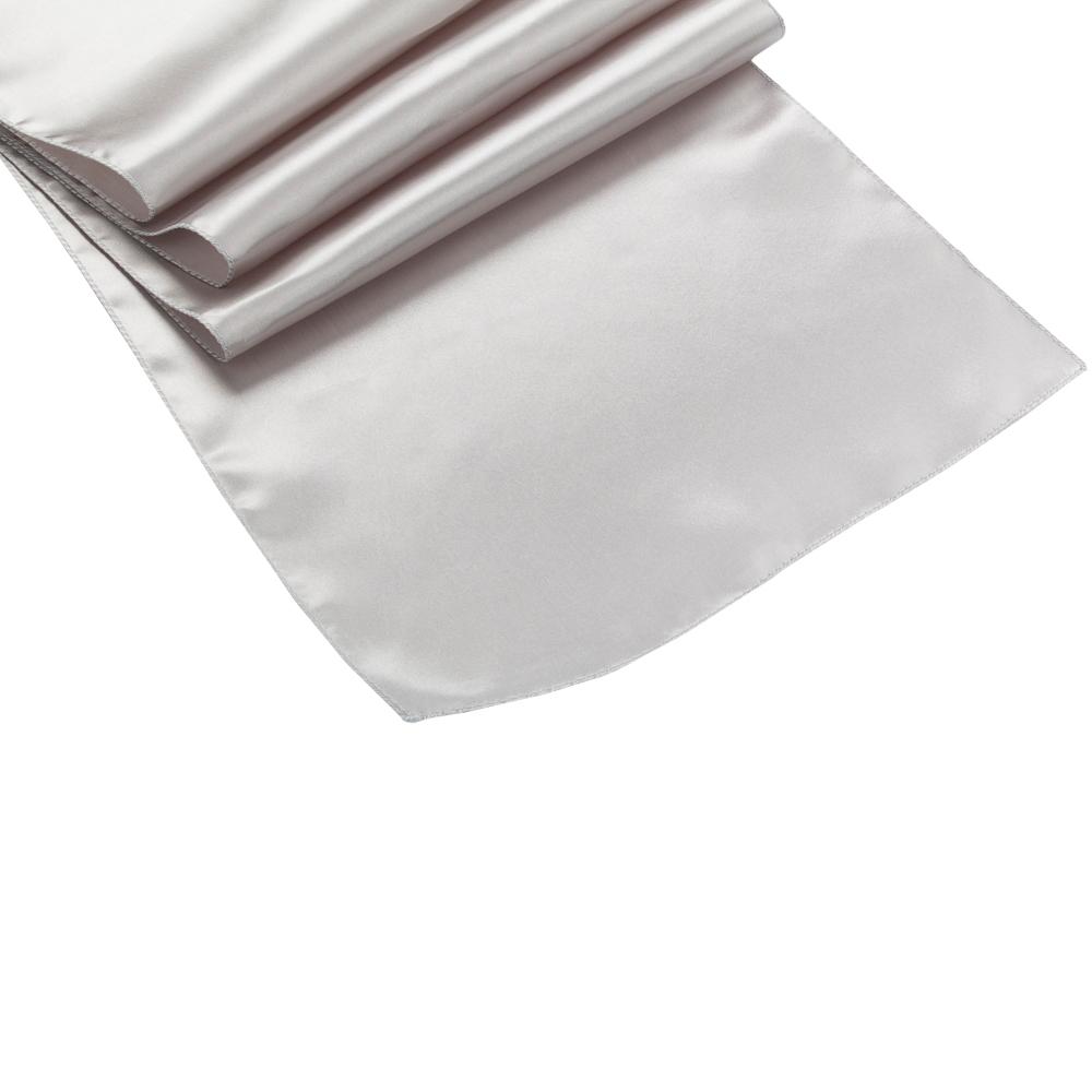 Silver Bridal Satin Table Runner