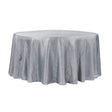 132″ Silver Crinkle Crushed Taffeta Round Tablecloth