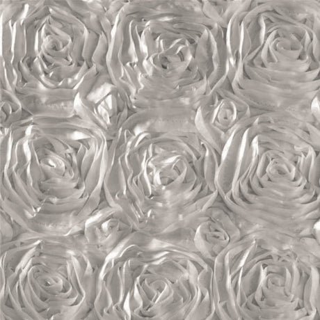 Rosette Satin Silver Fabric
