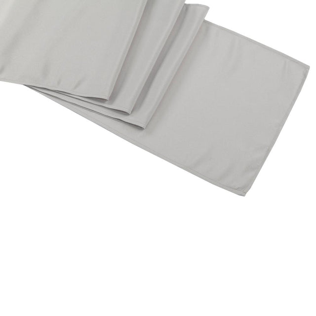 Silver Polyester Table Runner
