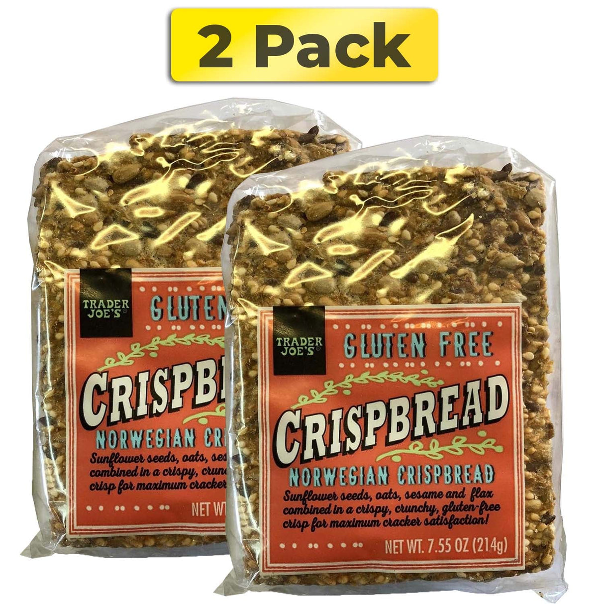 Trader Joe's Gluten Free Norwegian Crispbread - Healthy Seeded Snack | 7.55 oz