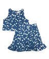 Unik Girl Denim Print Skirt Set - Denim Print, Girls Skirt Set, Multi Color, 2-14 (1 Set)