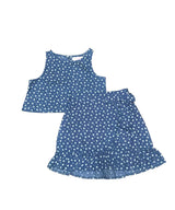 Unik Girl Denim Print Skirt Set - Denim Print, Girls Skirt Set, Multi Color, 2-14 (1 Set)