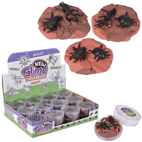 24-count insect play clay slime novelty display