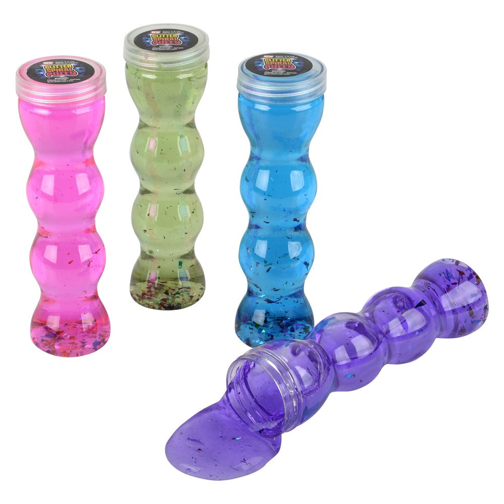 Glitter Putty Spiral Bottle (12 Pc Display)