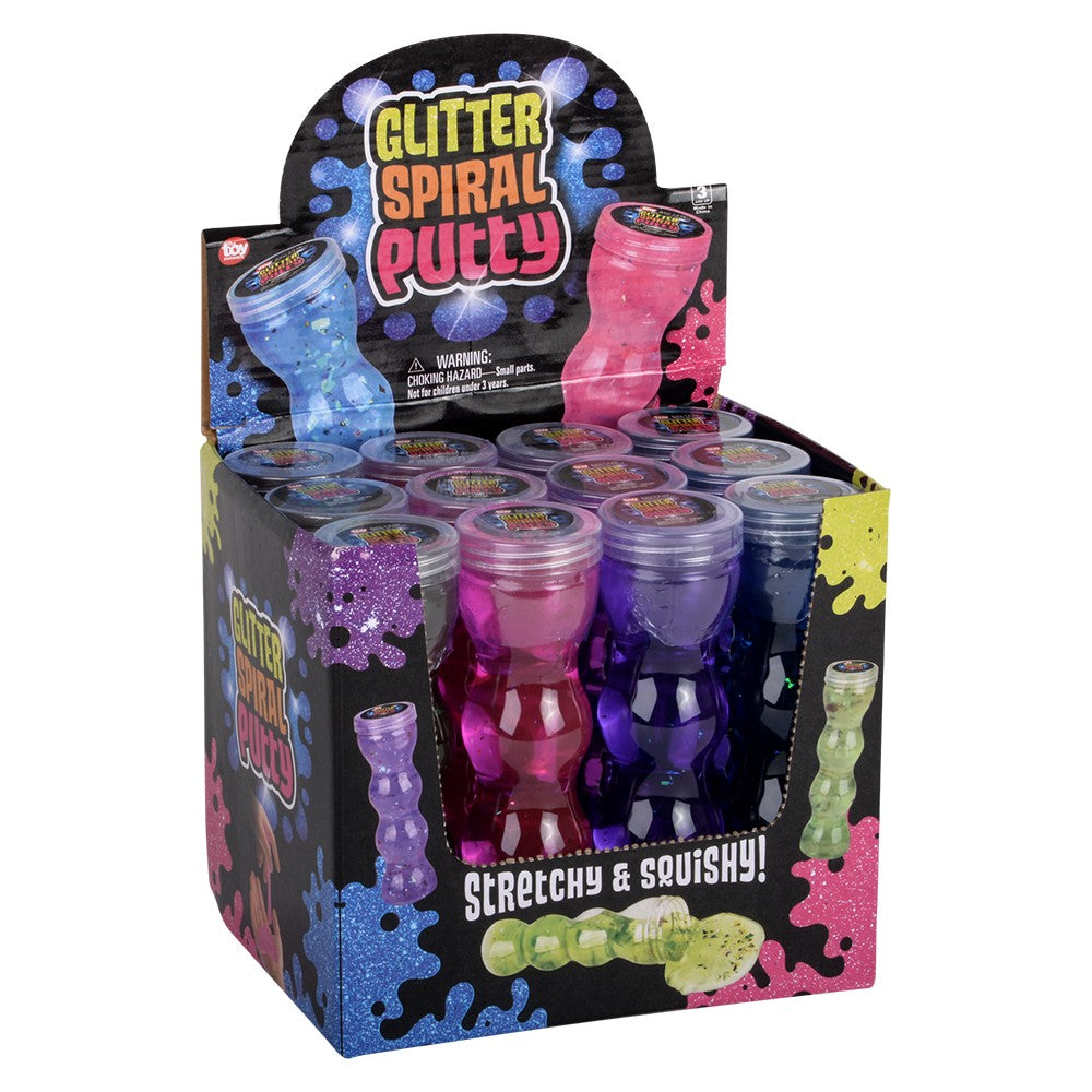 Glitter Putty Spiral Bottle (12 Pc Display)