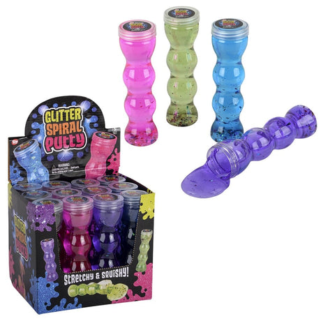 Glitter Putty Spiral Bottle (12 Pc Display)