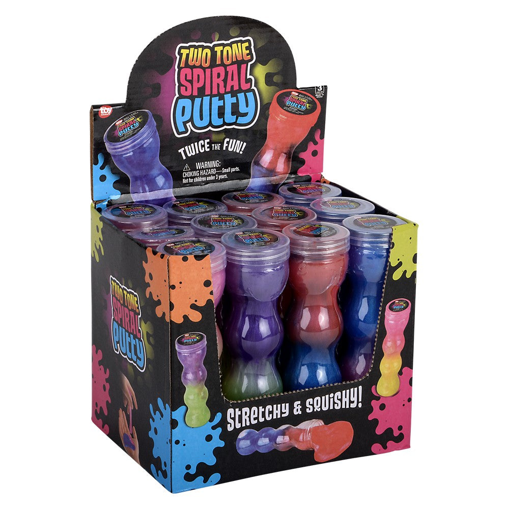 Putty Spiral Bottle Two-Tone Putty (12 PC Display)