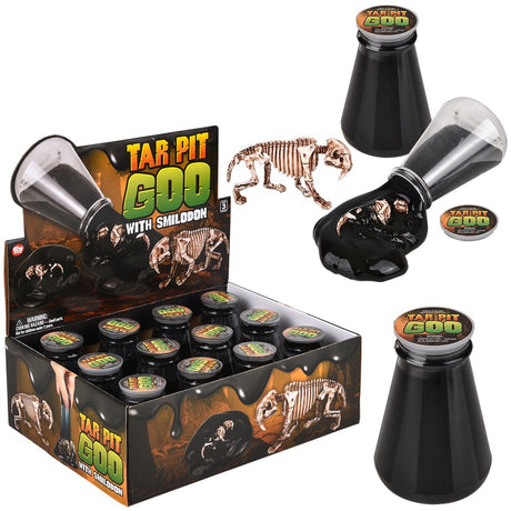 Tar Pit Goo With Smilodon Fossil (12 Pc Display)