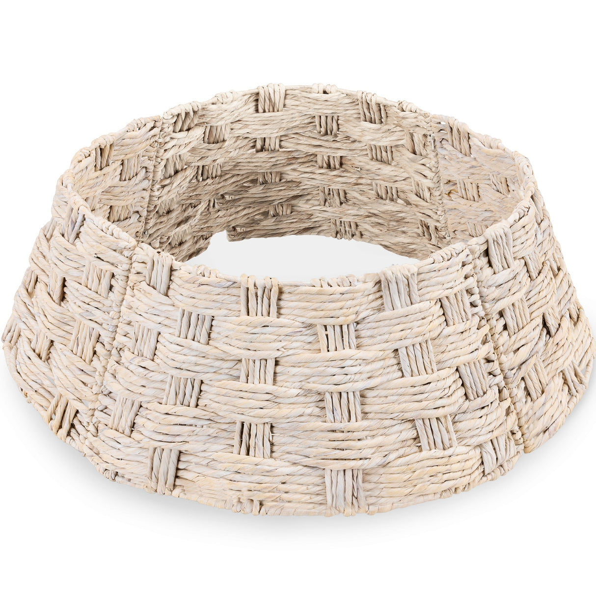 36-Inch Woven Water Hyacinth Christmas Tree Collar