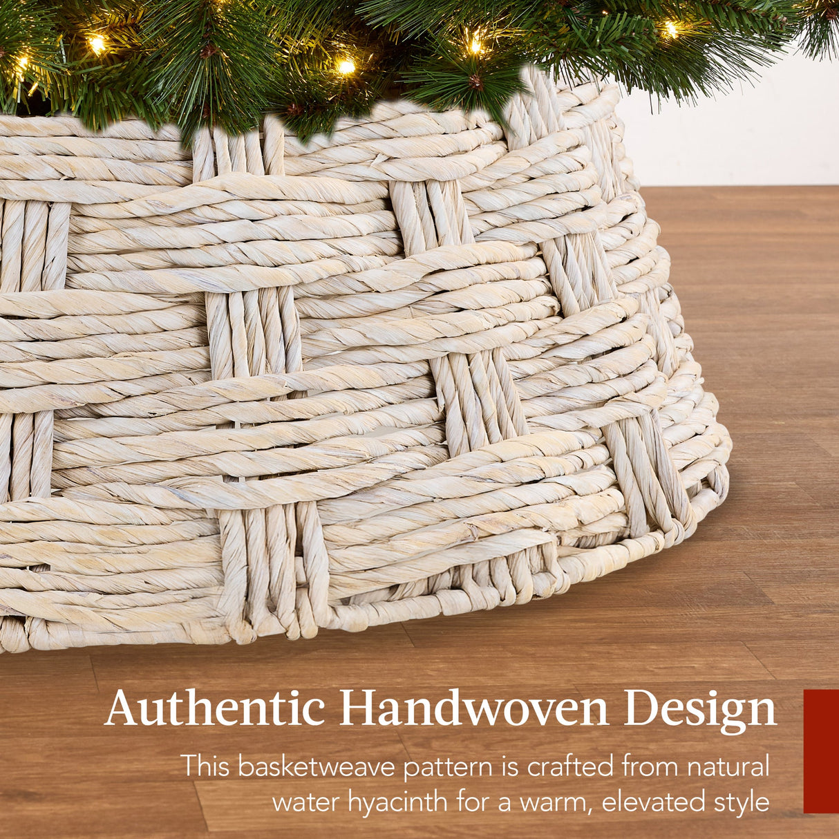 36-Inch Woven Water Hyacinth Christmas Tree Collar