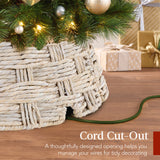 36-Inch Woven Water Hyacinth Christmas Tree Collar