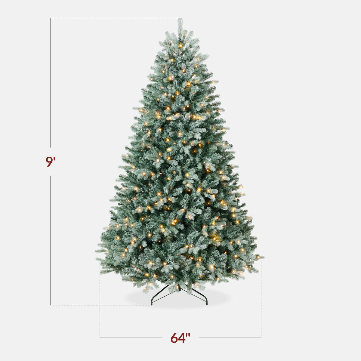 Pre-Lit Spruce Christmas Tree with Twinkling LED String Lights product image showing its overall design and key.