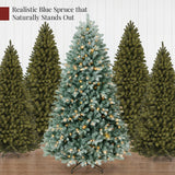 Pre-Lit Spruce Christmas Tree with Twinkling LED String Lights product image showing its overall design and key.