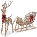 Lighted Christmas Reindeer and Sleigh Outdoor LED Decor Set
