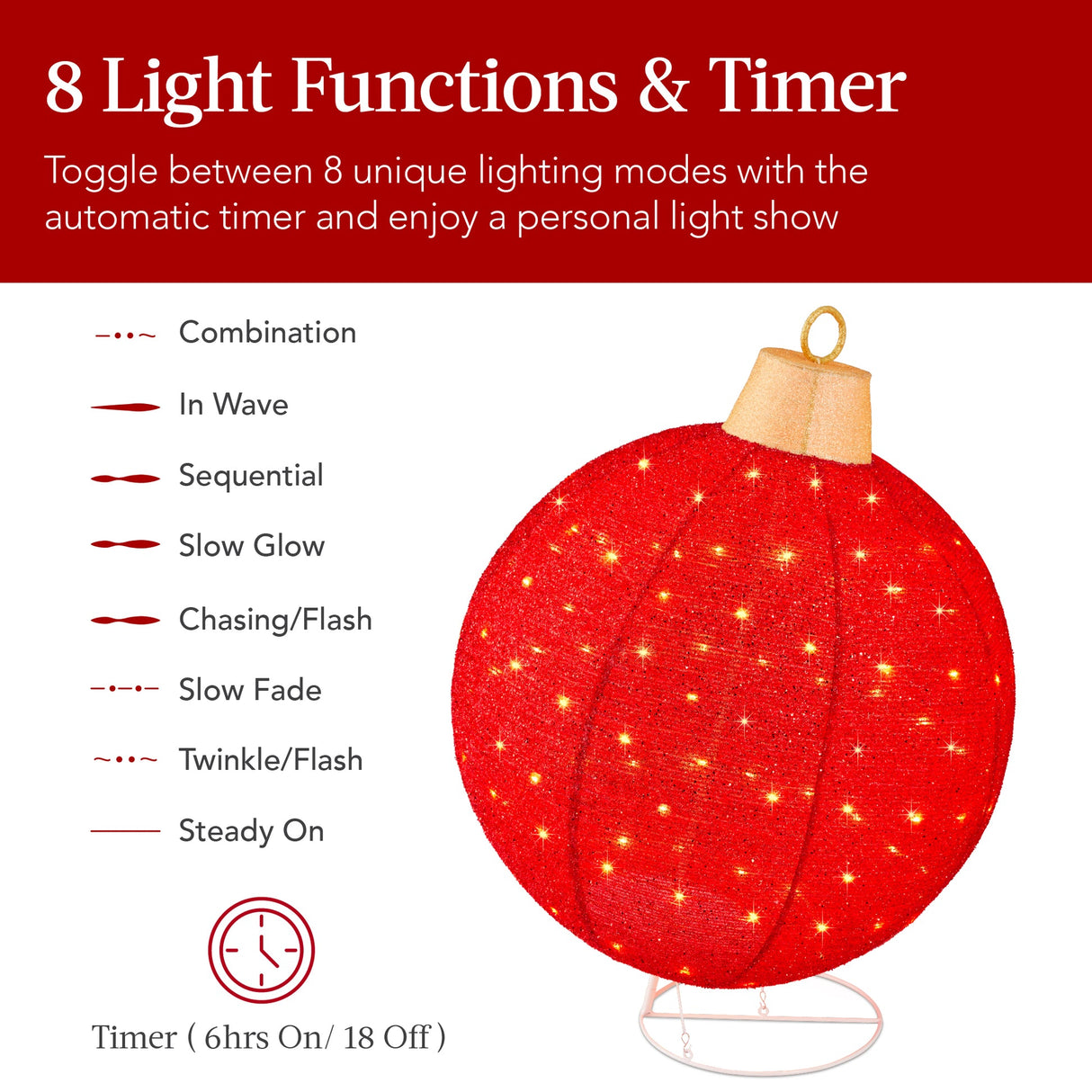 2-Piece Lighted Pop-Up Christmas Ornament Set with 220 LED Lights
