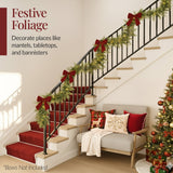 Pre-Lit Cedar Cypress Christmas Garland with Twinkling LED Lights