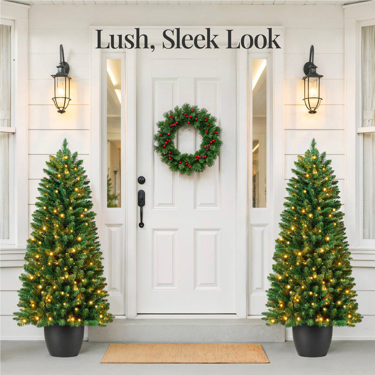 Pre Lit Potted Christmas Tree with Twinkling LED Lights