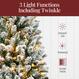 Pre Lit Potted Flocked Christmas Tree with Twinkling LEDs