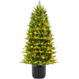 Pre-Lit Potted Pencil Christmas Tree with Multi-Color LED Lights product image showing its overall design and key.