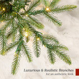 Pre-Lit Potted Pencil Christmas Tree with Multi-Color LED Lights product image showing its overall design and key.
