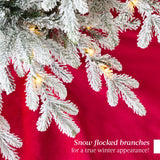 Pre Lit Potted Flocked Pencil Christmas Tree with LED Lights