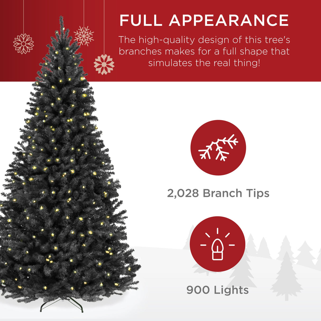 Pre Lit Black Spruce Christmas Tree with Twinkle Lights