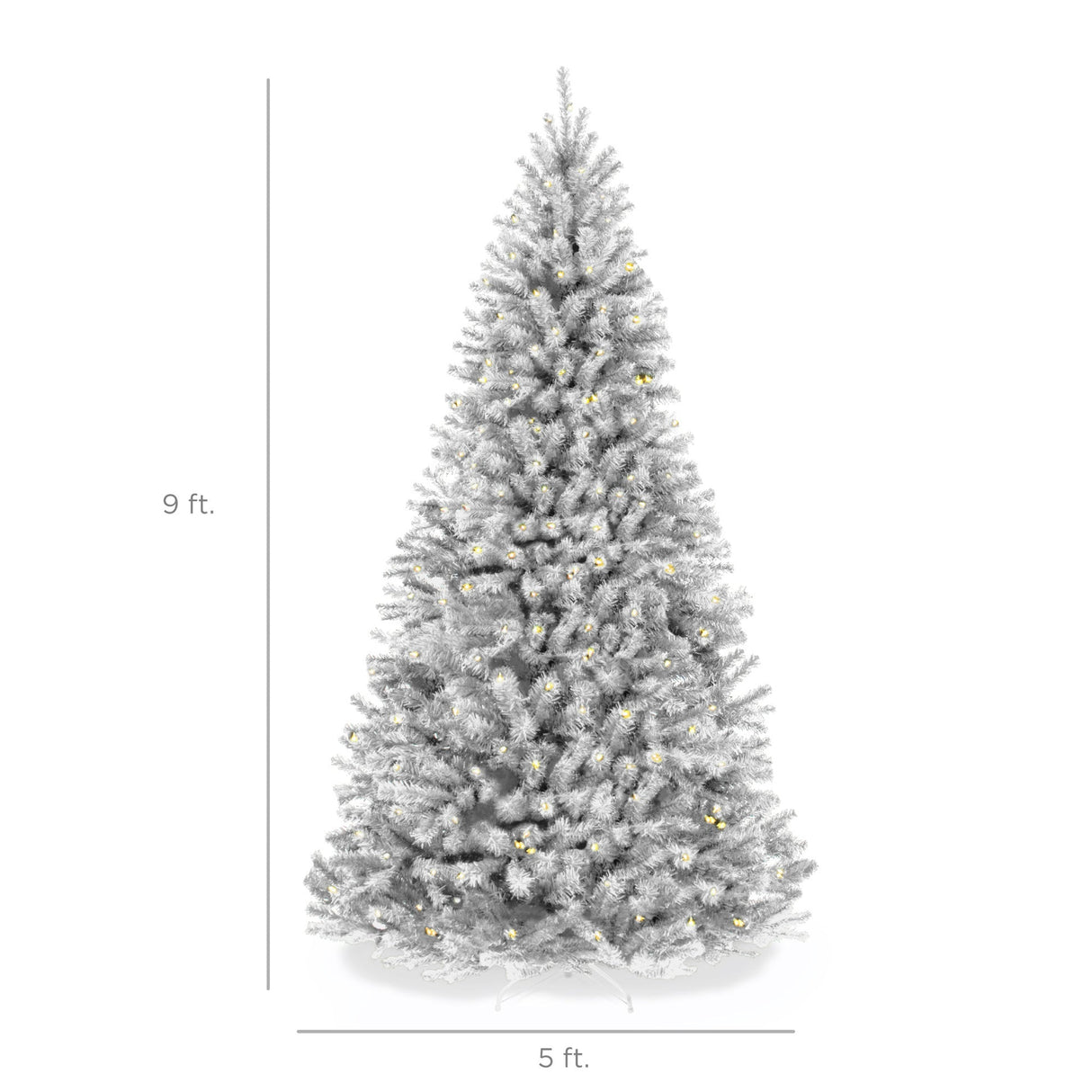 Pre Lit White Spruce Christmas Tree with Twinkling Lights