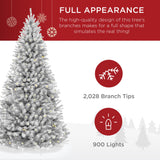 Pre Lit White Spruce Christmas Tree with Twinkling Lights