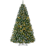 Pre Lit Frosted Green Spruce Christmas Tree with Twinkling Lights