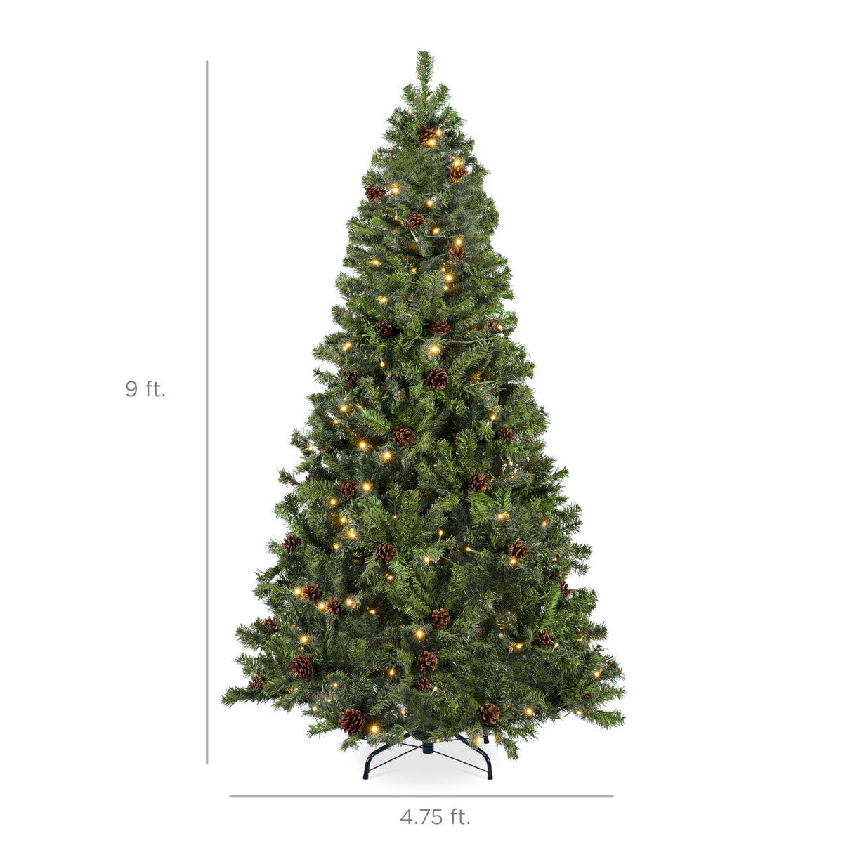Pre-Lit Pre-Decorated Christmas Tree with Pinecones and Twinkle LEDs product image