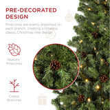 Pre-Lit Pre-Decorated Christmas Tree with Pinecones and Twinkle LEDs product image