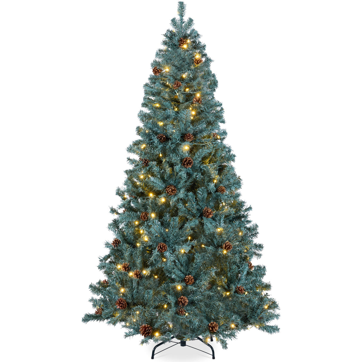 Pre Lit Pre Decorated Christmas Tree with Pinecones LED Lights