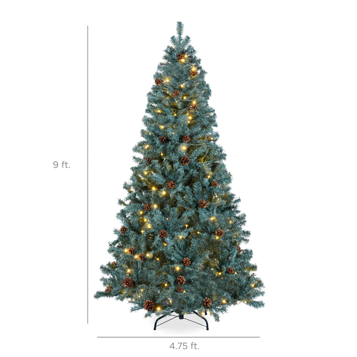 Pre Lit Pre Decorated Christmas Tree with Pinecones LED Lights