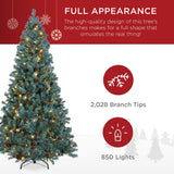 Pre Lit Pre Decorated Christmas Tree with Pinecones LED Lights