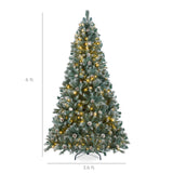 Pre Lit Flocked Christmas Tree with Pinecones LED Lights