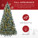 Pre Lit Flocked Christmas Tree with Pinecones LED Lights