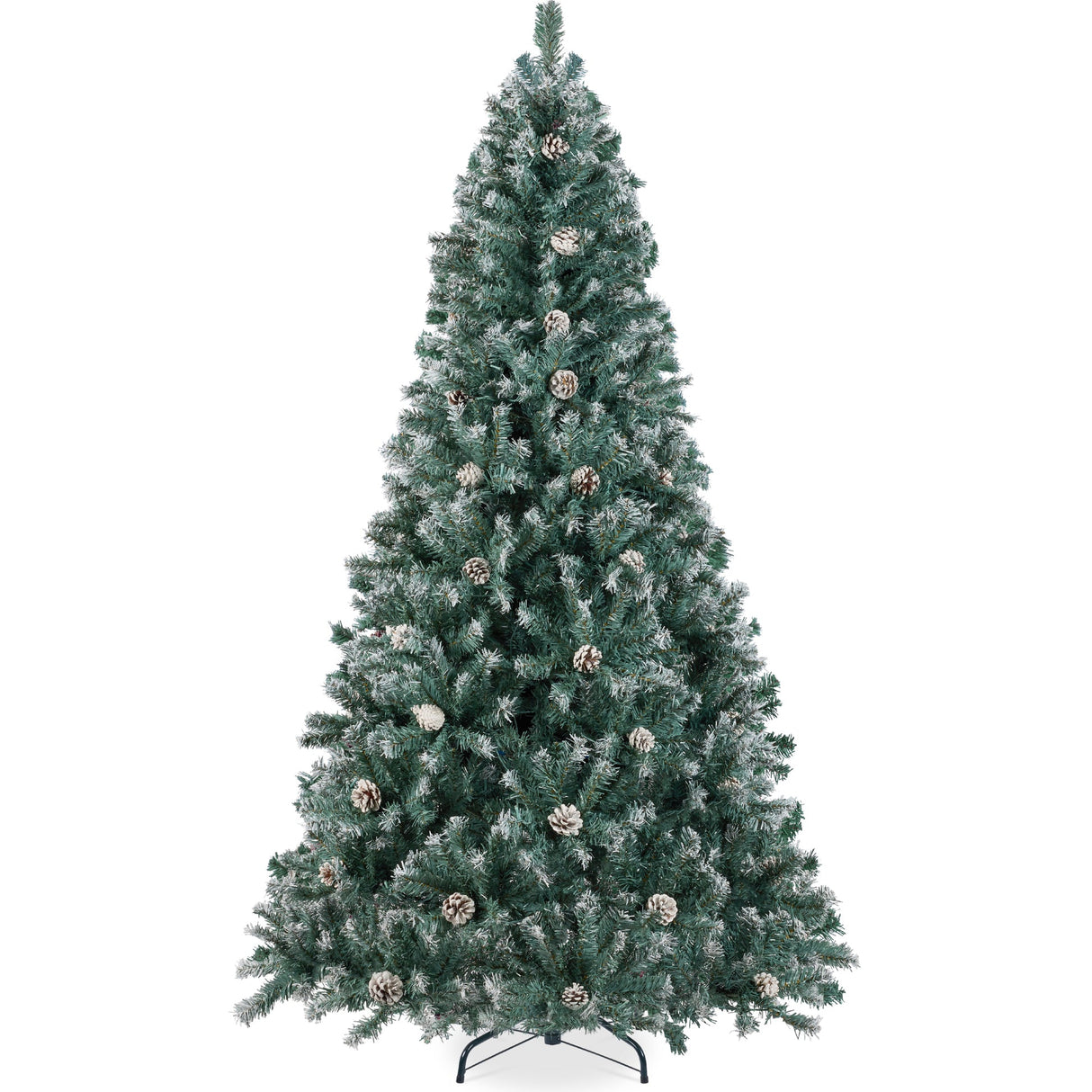 Pre Decorated Flocked Christmas Tree with Pinecones