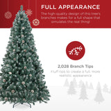 Pre Decorated Flocked Christmas Tree with Pinecones
