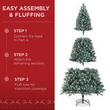 Pre Decorated Flocked Christmas Tree with Pinecones
