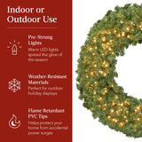 Pre-Lit Artificial Red Bow Fir Christmas Wreath with LED Lights