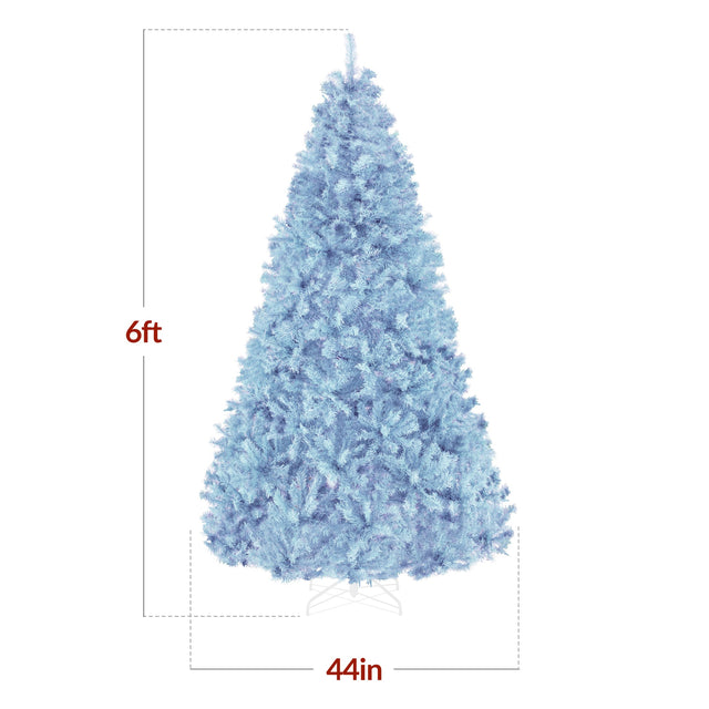 Unlit Artificial Christmas Tree with Flame-Retardant PVC Branches product image showing its overall design and key.
