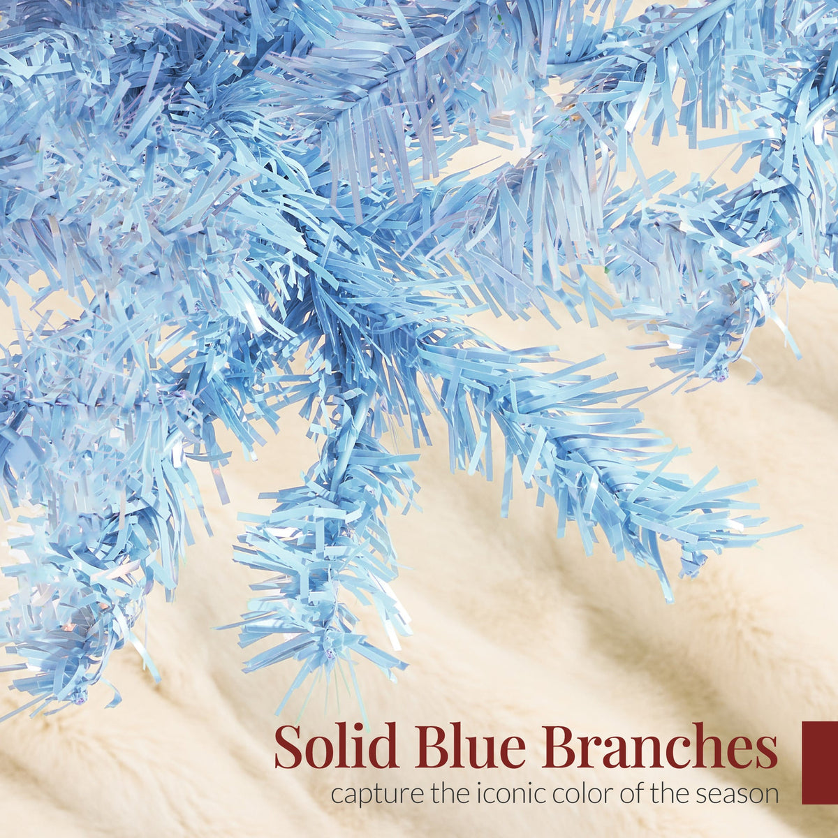 Unlit Artificial Christmas Tree with Flame-Retardant PVC Branches product image showing its overall design and key.