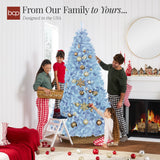 Unlit Artificial Christmas Tree with Flame-Retardant PVC Branches product image showing its overall design and key.